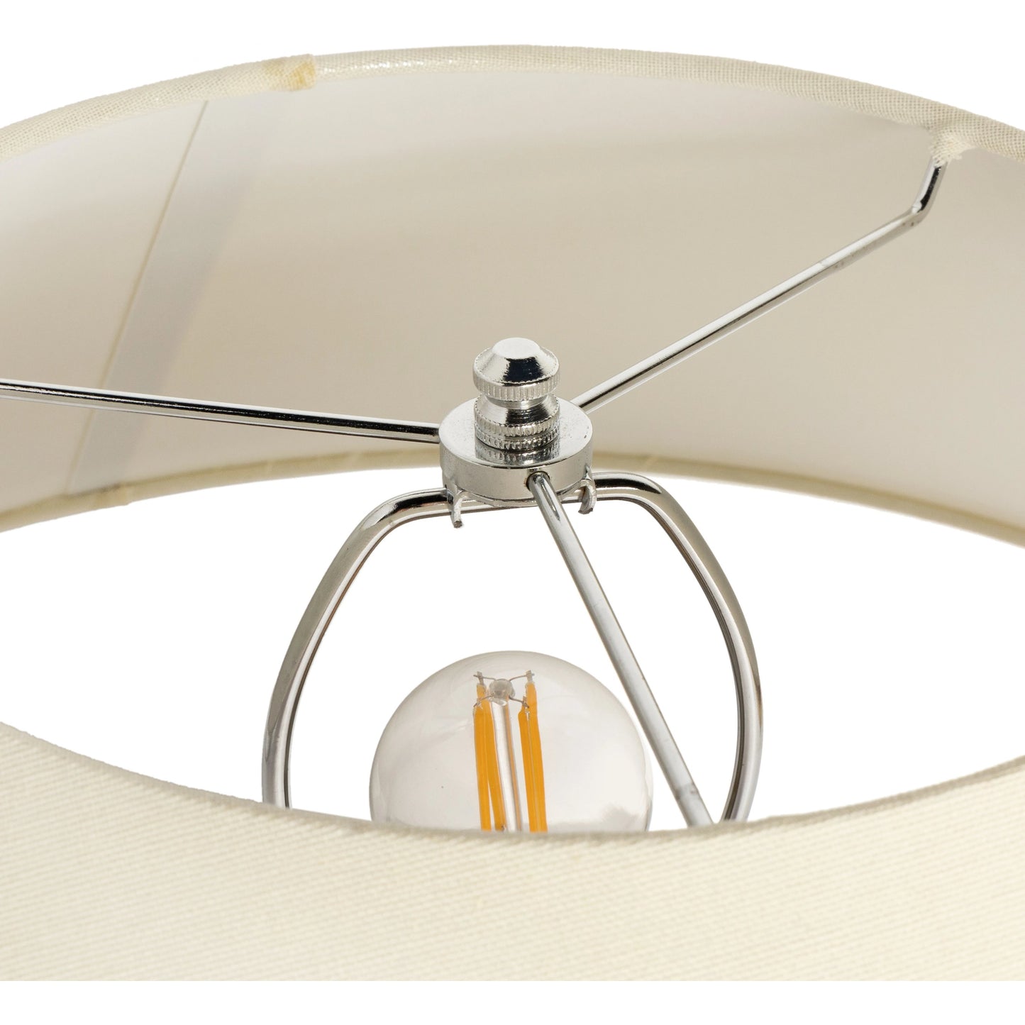 009 SI-1977379 | Closeup | Honus Table Lamp by Four Hands in dark sand, ivory linen. Made from ceramic, 65% polyester, 35% flax, linen, thermoplastic in a modern style.