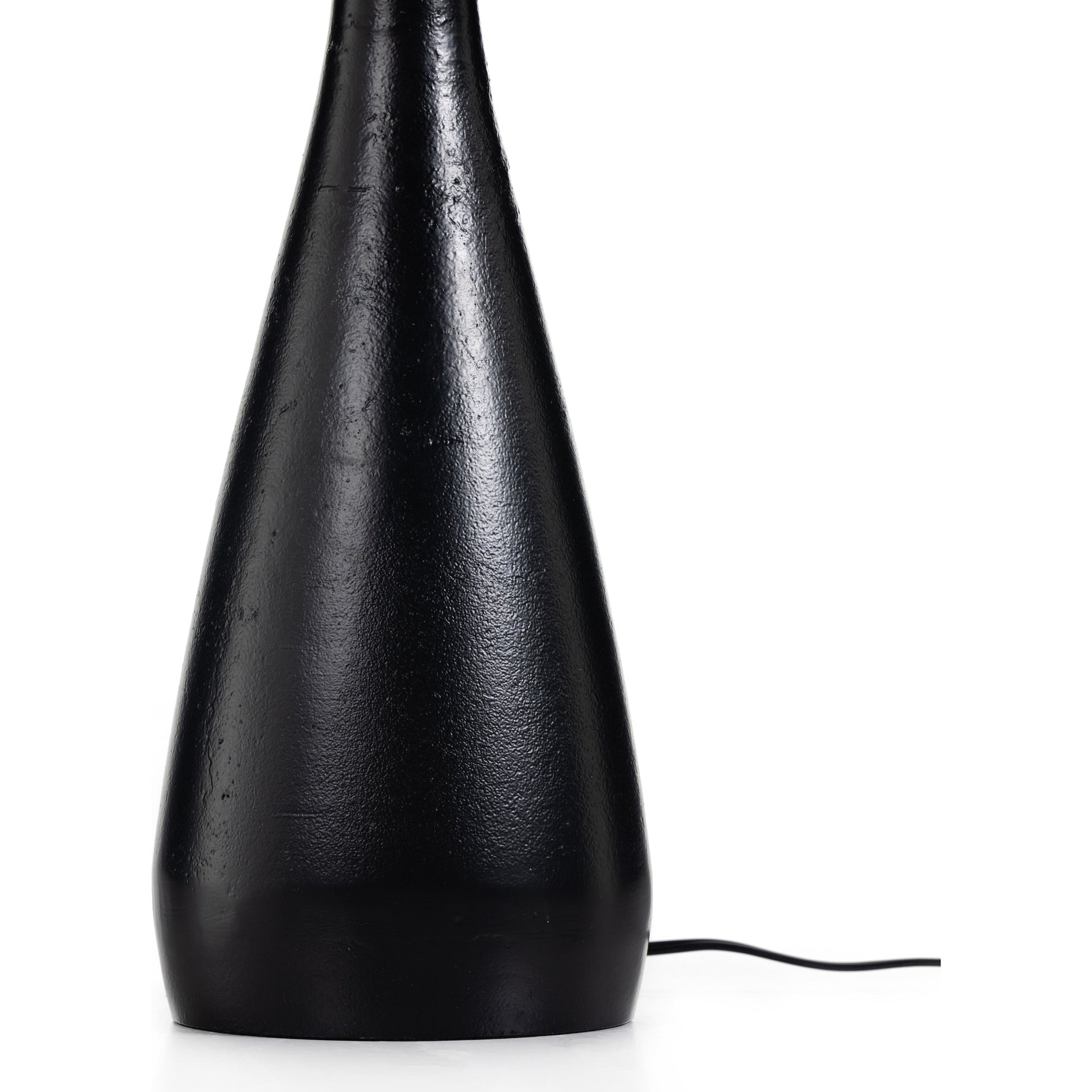 Innes Tapered Shade Table Lamp by Four Hands in matte black. Made from aluminum, 100% cotton in a modern style.