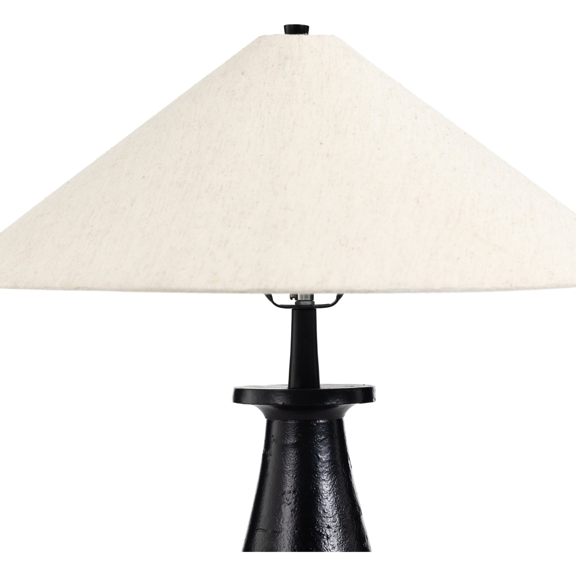 Innes Tapered Shade Table Lamp by Four Hands in matte black. Made from aluminum, 100% cotton in a modern style.