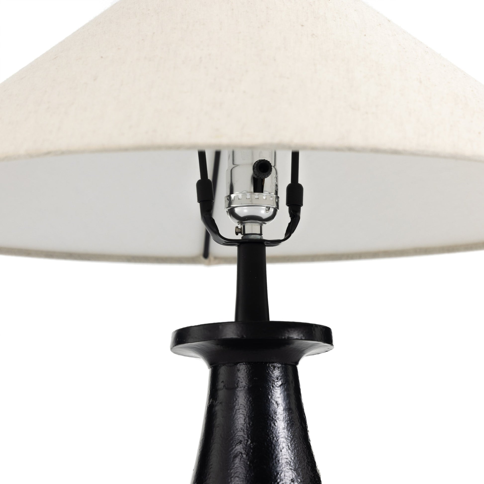 Innes Tapered Shade Table Lamp by Four Hands in matte black. Made from aluminum, 100% cotton in a modern style.