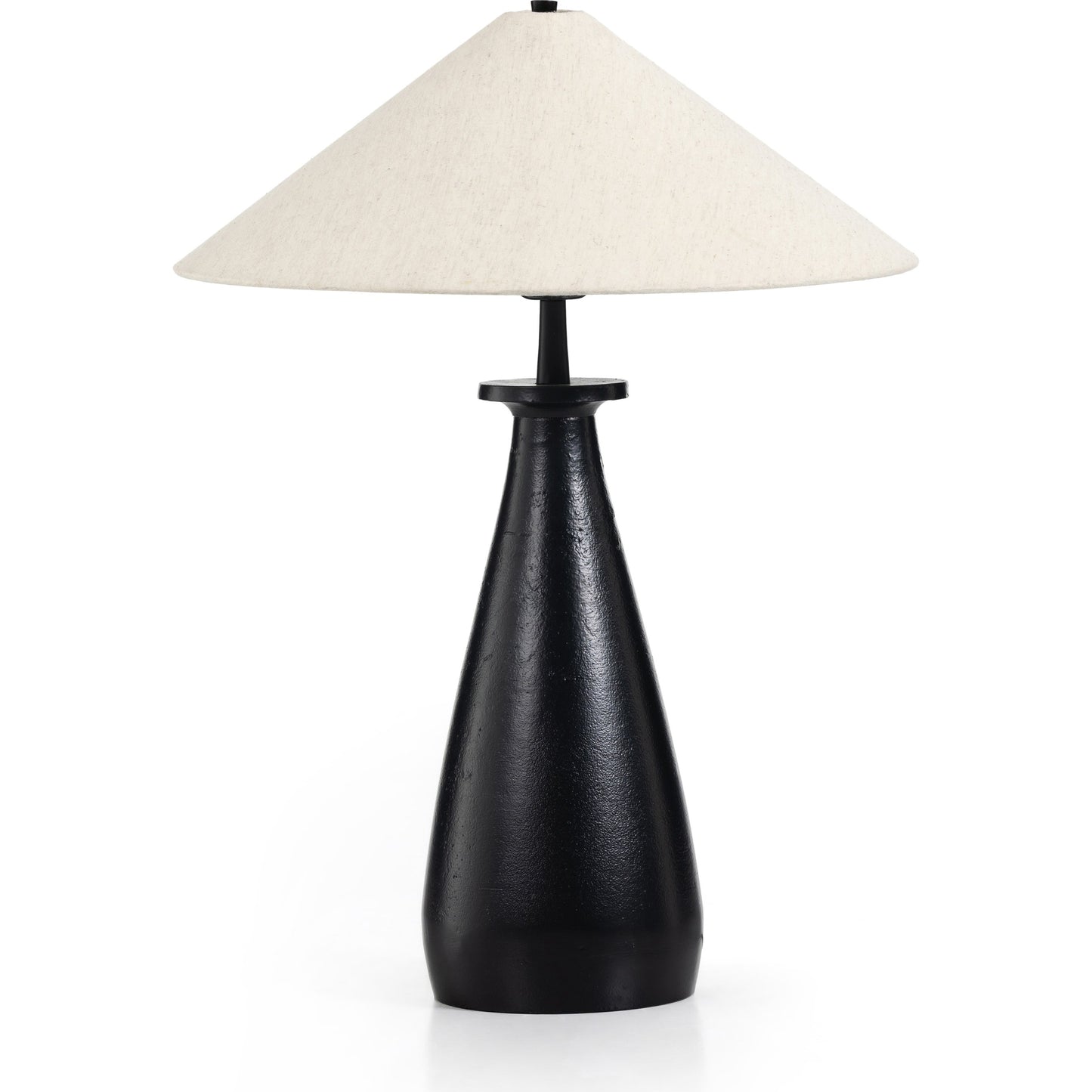 001 SI-1977405 | Additional Silo | Innes Tapered Shade Table Lamp by Four Hands in matte black. Made from aluminum, 100% cotton in a modern style.