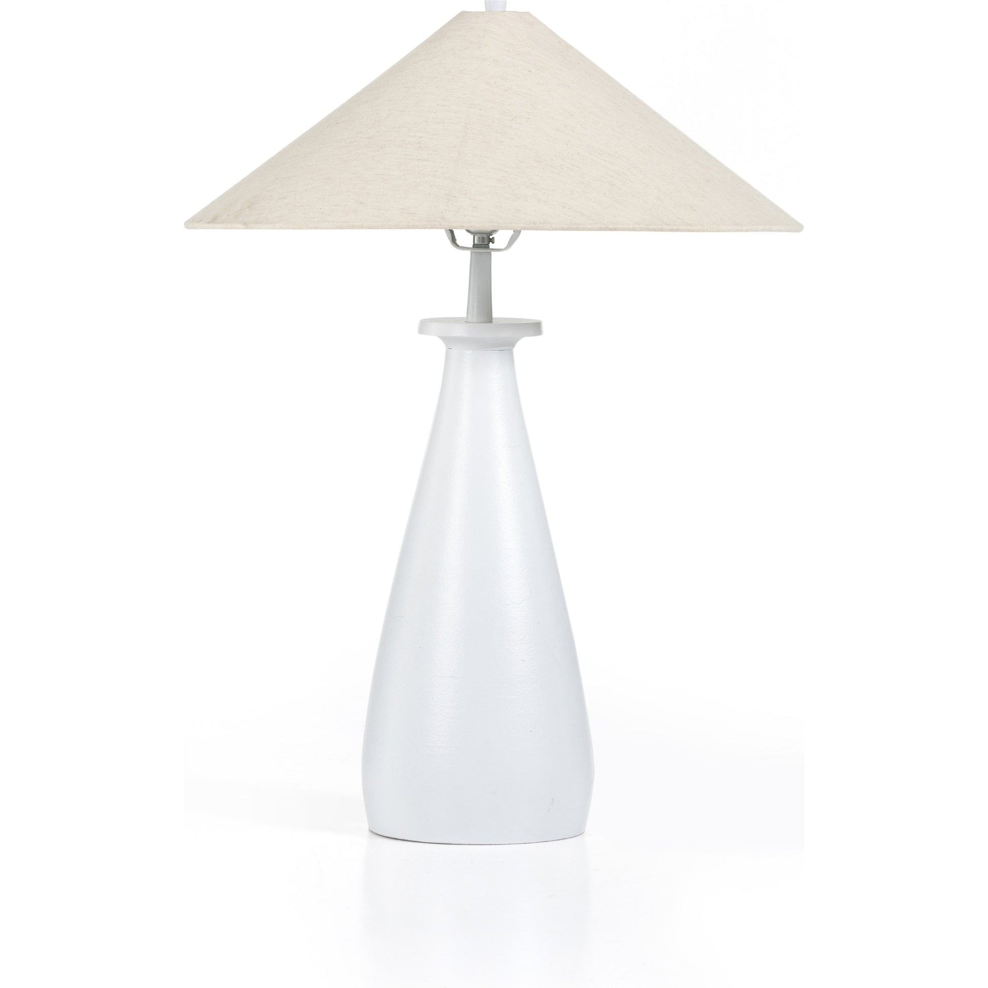 Innes Tapered Shade Table Lamp by Four Hands in matte black. Made from aluminum, 100% cotton in a modern style.