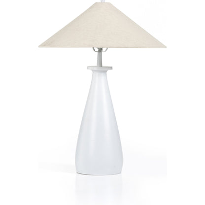 Innes Tapered Shade Table Lamp by Four Hands in matte black. Made from aluminum, 100% cotton in a modern style.