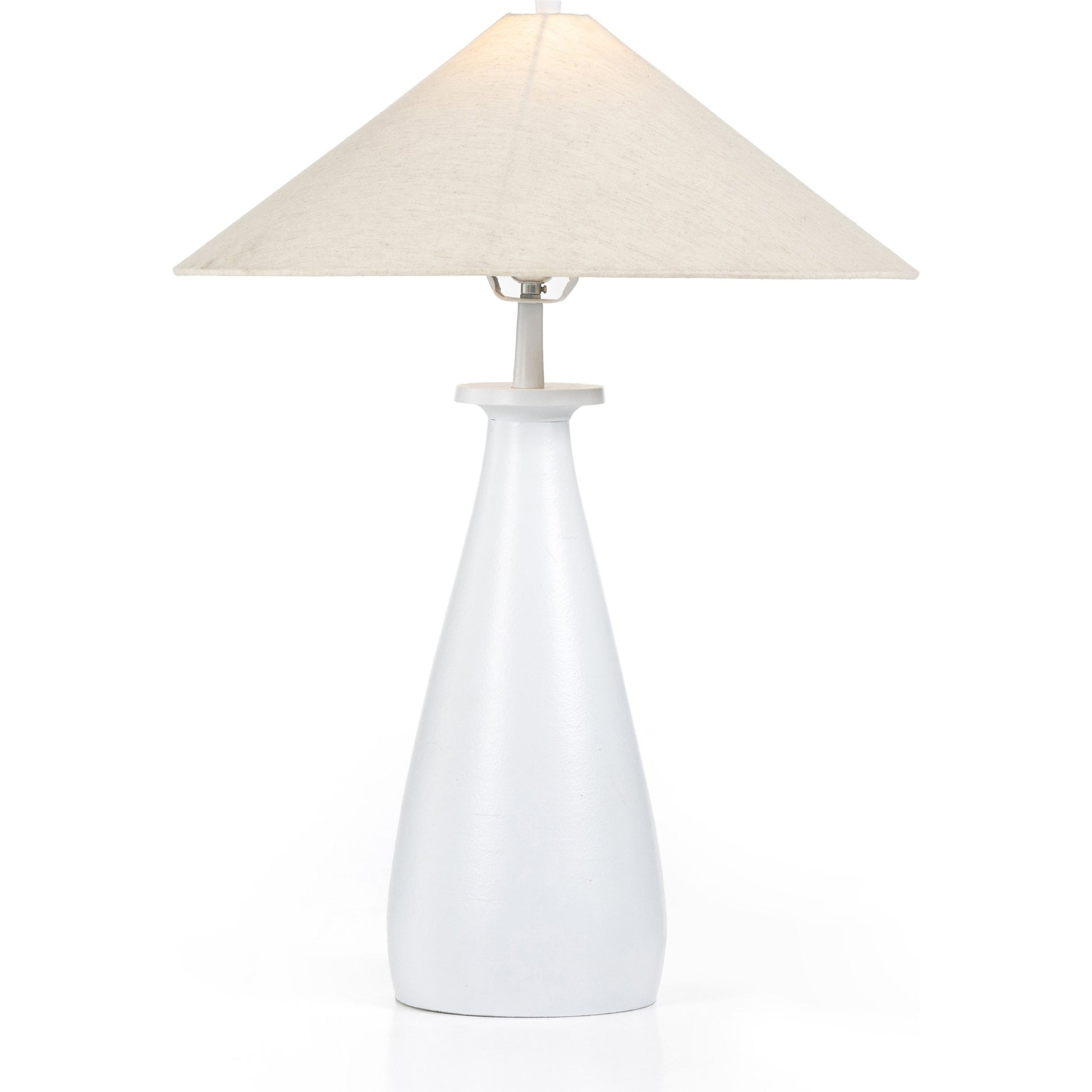 Innes Tapered Shade Table Lamp by Four Hands in matte black. Made from aluminum, 100% cotton in a modern style.