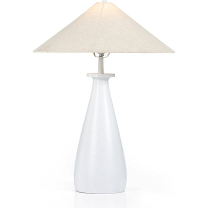 Innes Tapered Shade Table Lamp by Four Hands in matte black. Made from aluminum, 100% cotton in a modern style.