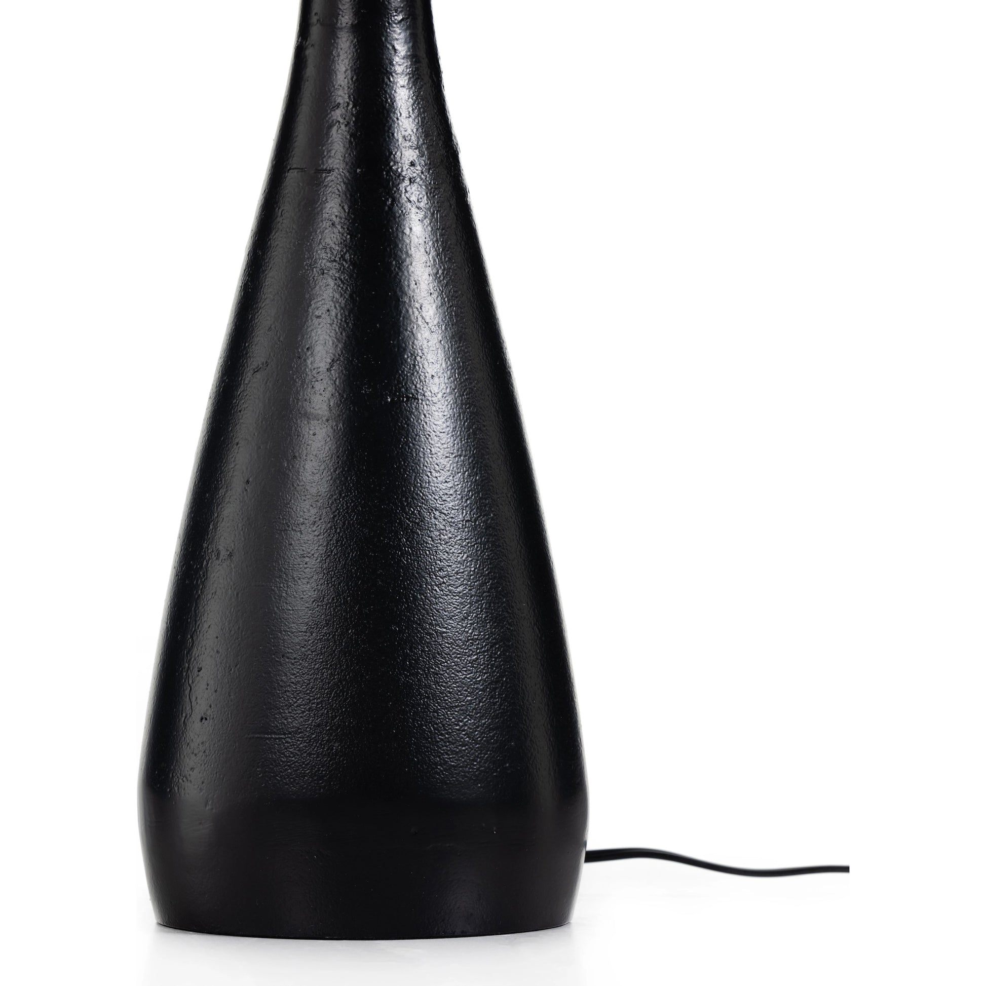 Innes Tapered Shade Table Lamp by Four Hands in matte black. Made from aluminum, 100% cotton in a modern style.
