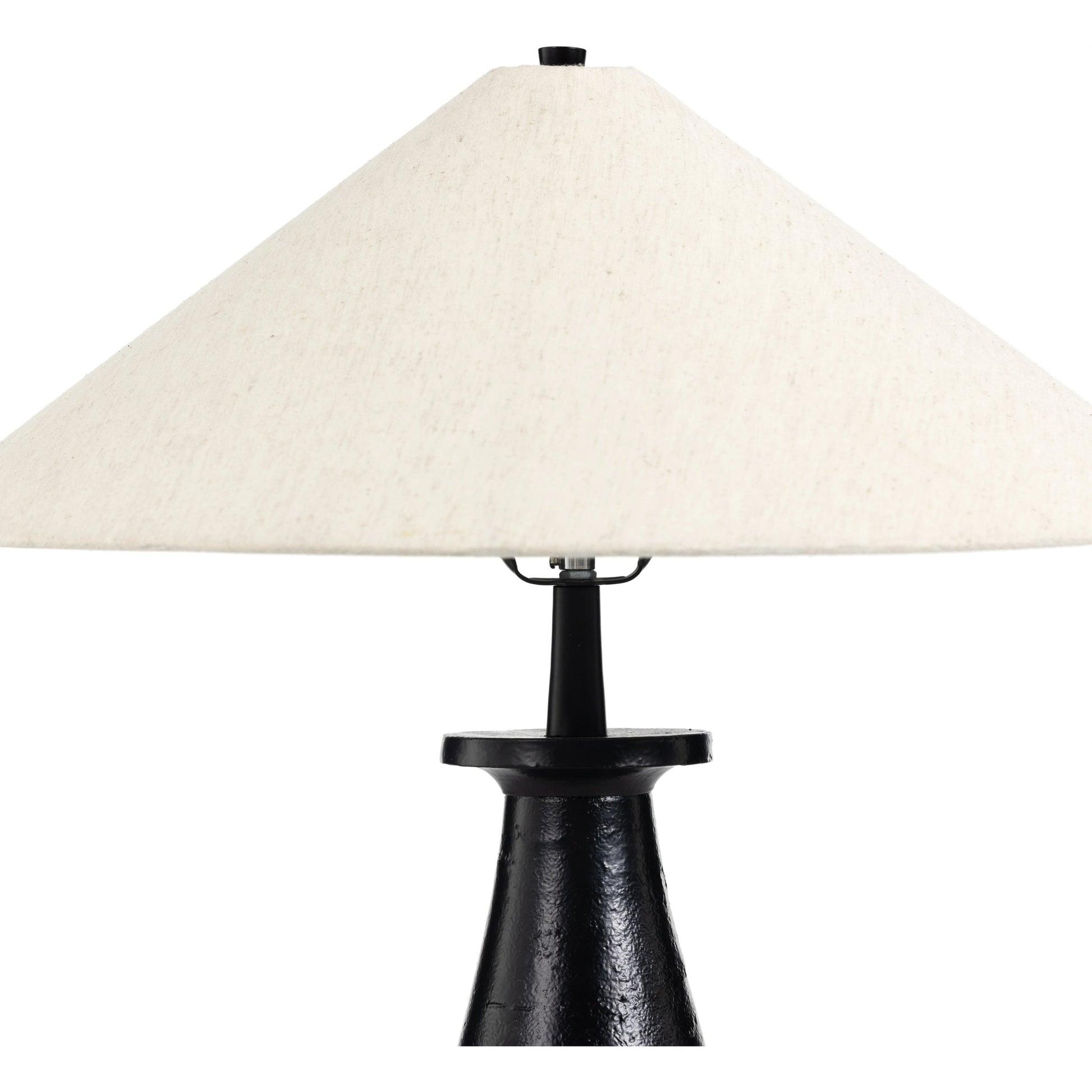 Innes Tapered Shade Table Lamp by Four Hands in matte black. Made from aluminum, 100% cotton in a modern style.