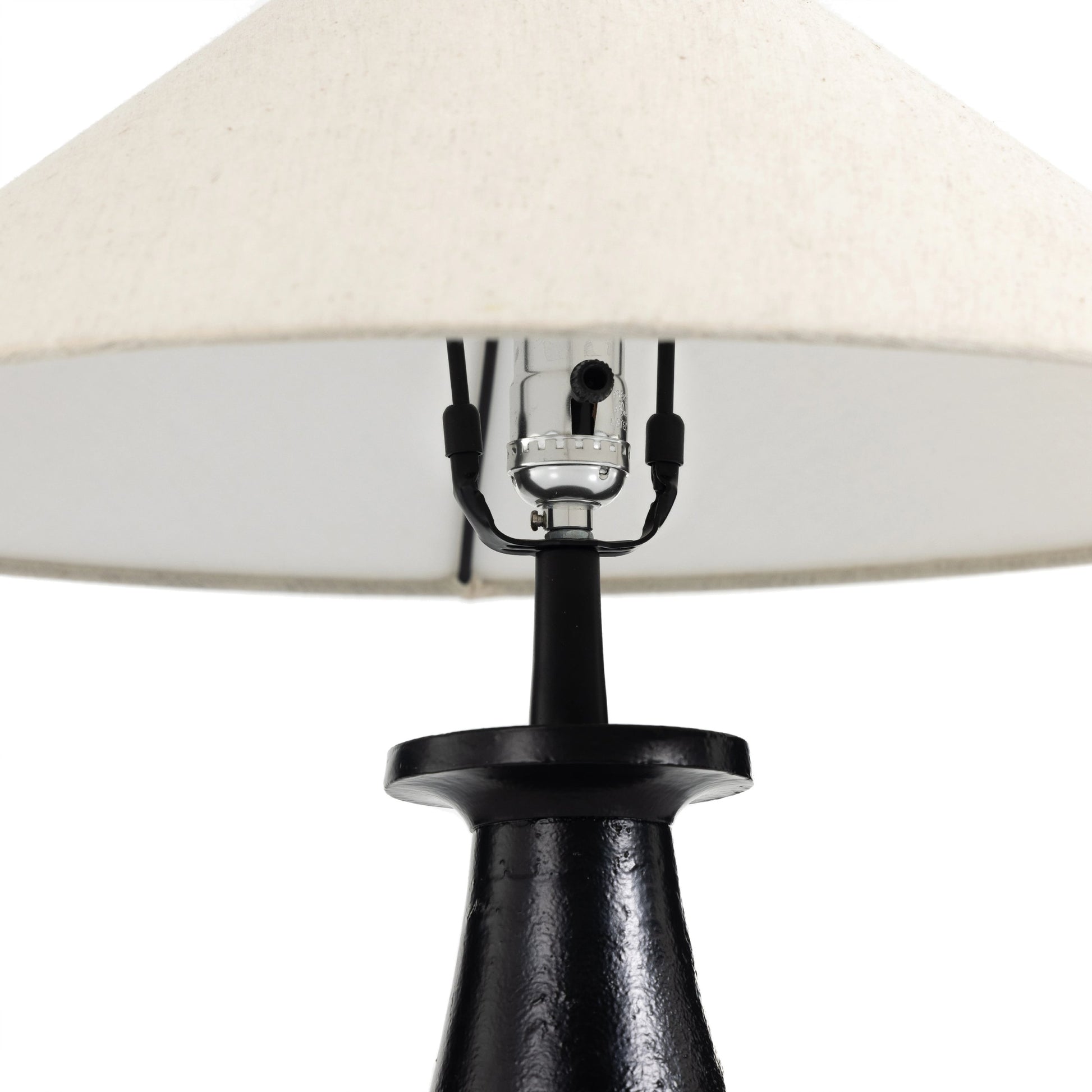 Innes Tapered Shade Table Lamp by Four Hands in matte black. Made from aluminum, 100% cotton in a modern style.