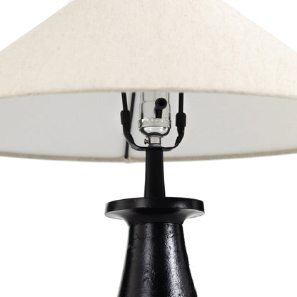 Innes Tapered Shade Table Lamp by Four Hands in matte black. Made from aluminum, 100% cotton in a modern style.