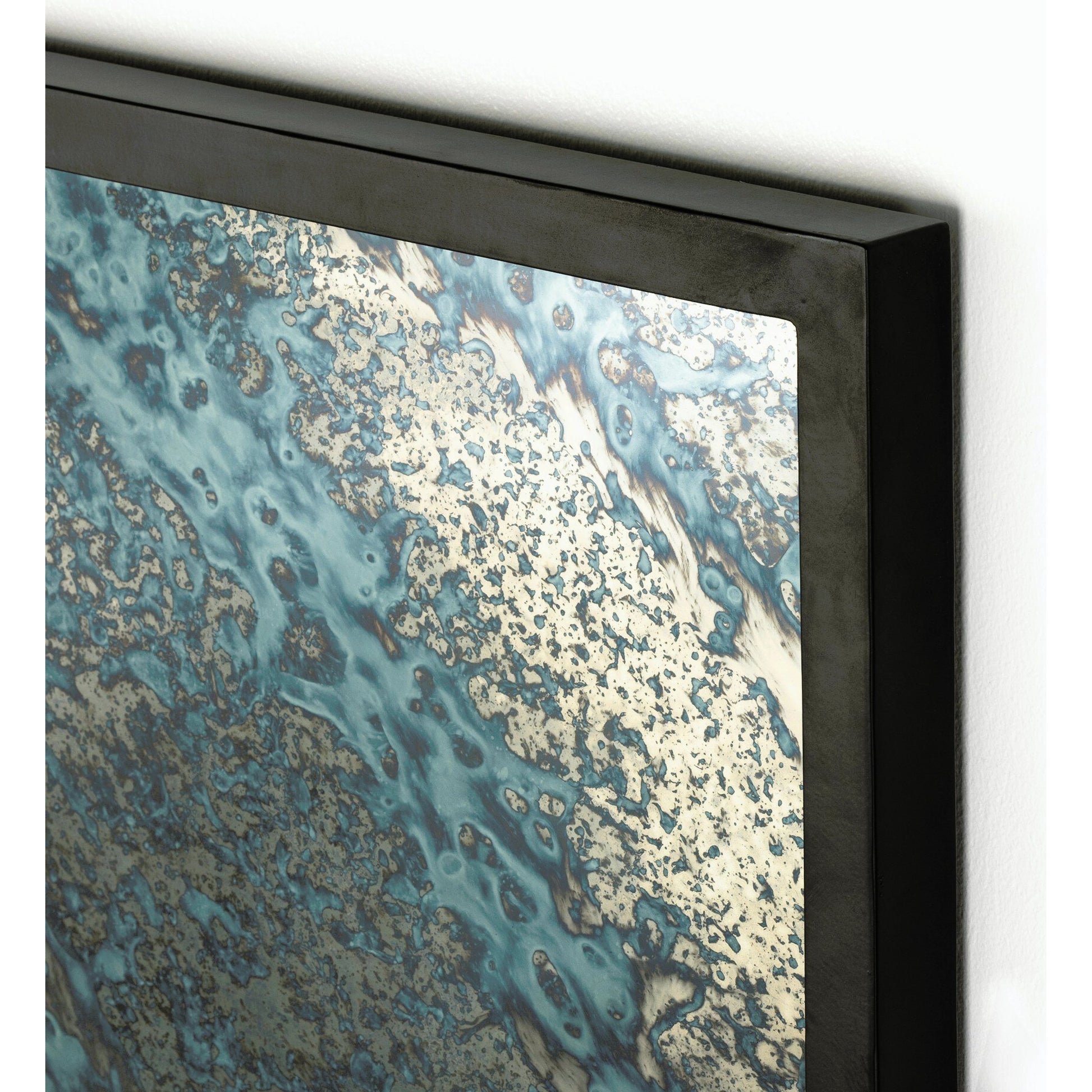 Acid Wash Mirror by Four Hands in matte black. Made from iron, mirror in a transitional style.