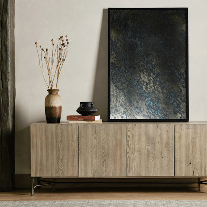 Acid Wash Mirror by Four Hands in matte black. Made from iron, mirror in a transitional style.