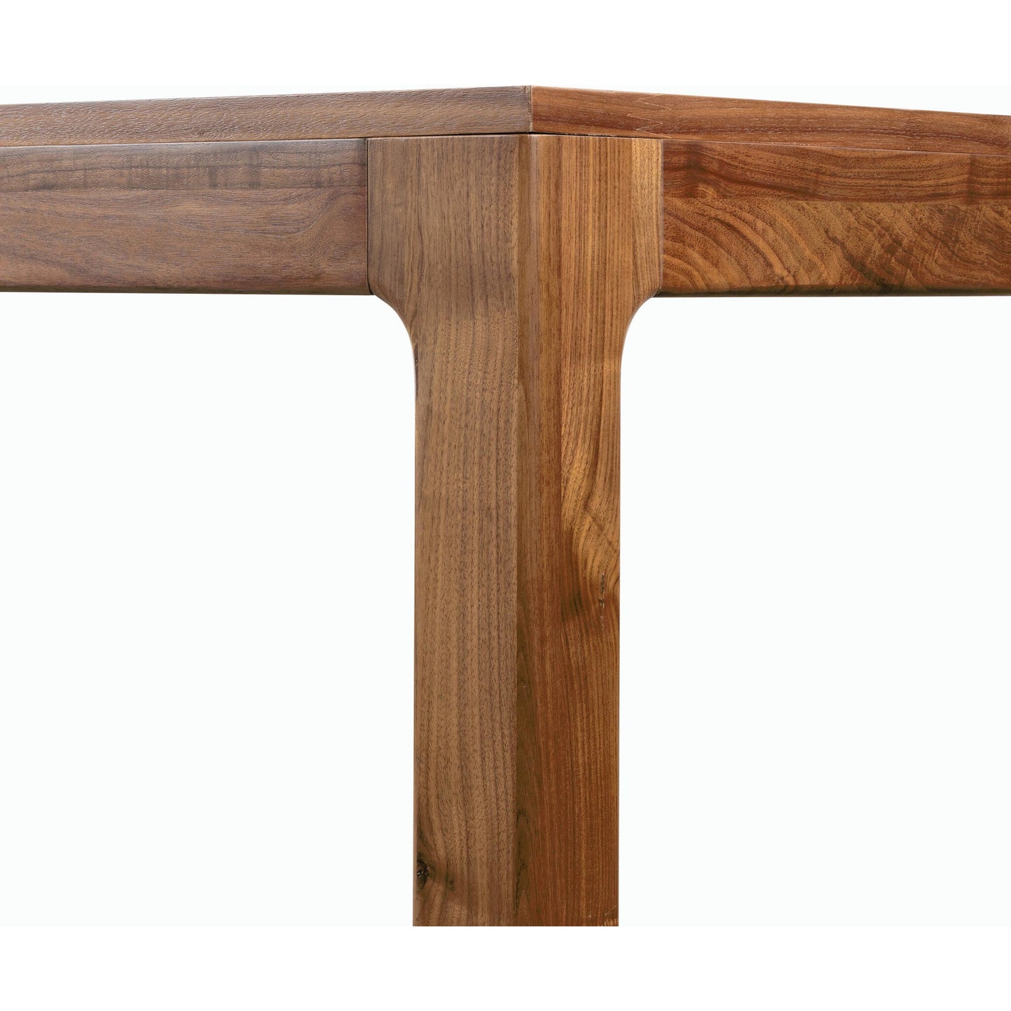 016 SI-2074086 | Closeup | Arturo Dining Table by Four Hands in natural walnut. Made from walnut veneer, solid walnut in a modern style.