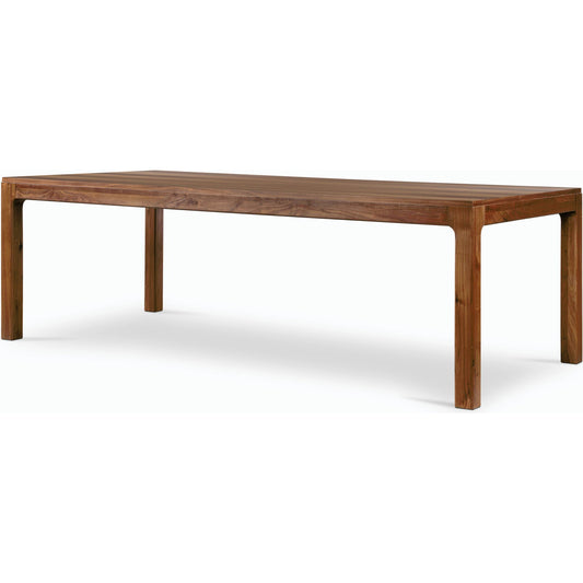Arturo Dining Table by Four Hands in natural walnut and natural walnut. Made from walnut veneer, solid walnut in a modern style.