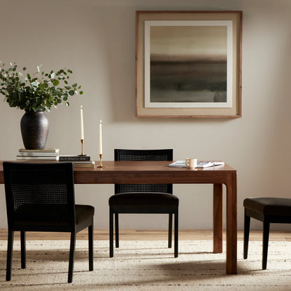 Arturo Dining Table by Four Hands in natural walnut. Made from walnut veneer, solid walnut in a modern style.