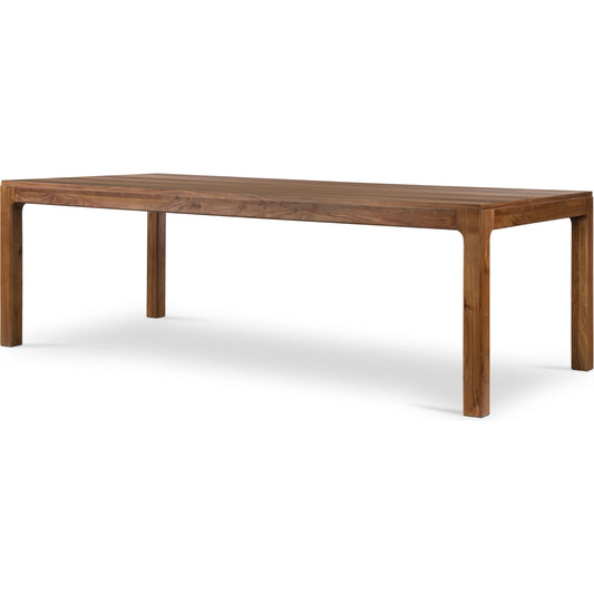 Arturo Dining Table by Four Hands in natural walnut. Made from walnut veneer, solid walnut in a modern style.