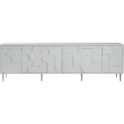 Bardo Long Media Console by Artistica Home in matte white. Made from unique in a modern style.