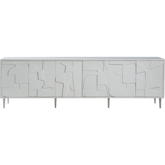 001 SI-2013273 | Primary Silo | Bardo Long Media Console by Artistica Home in matte white. Made from unique in a modern style.