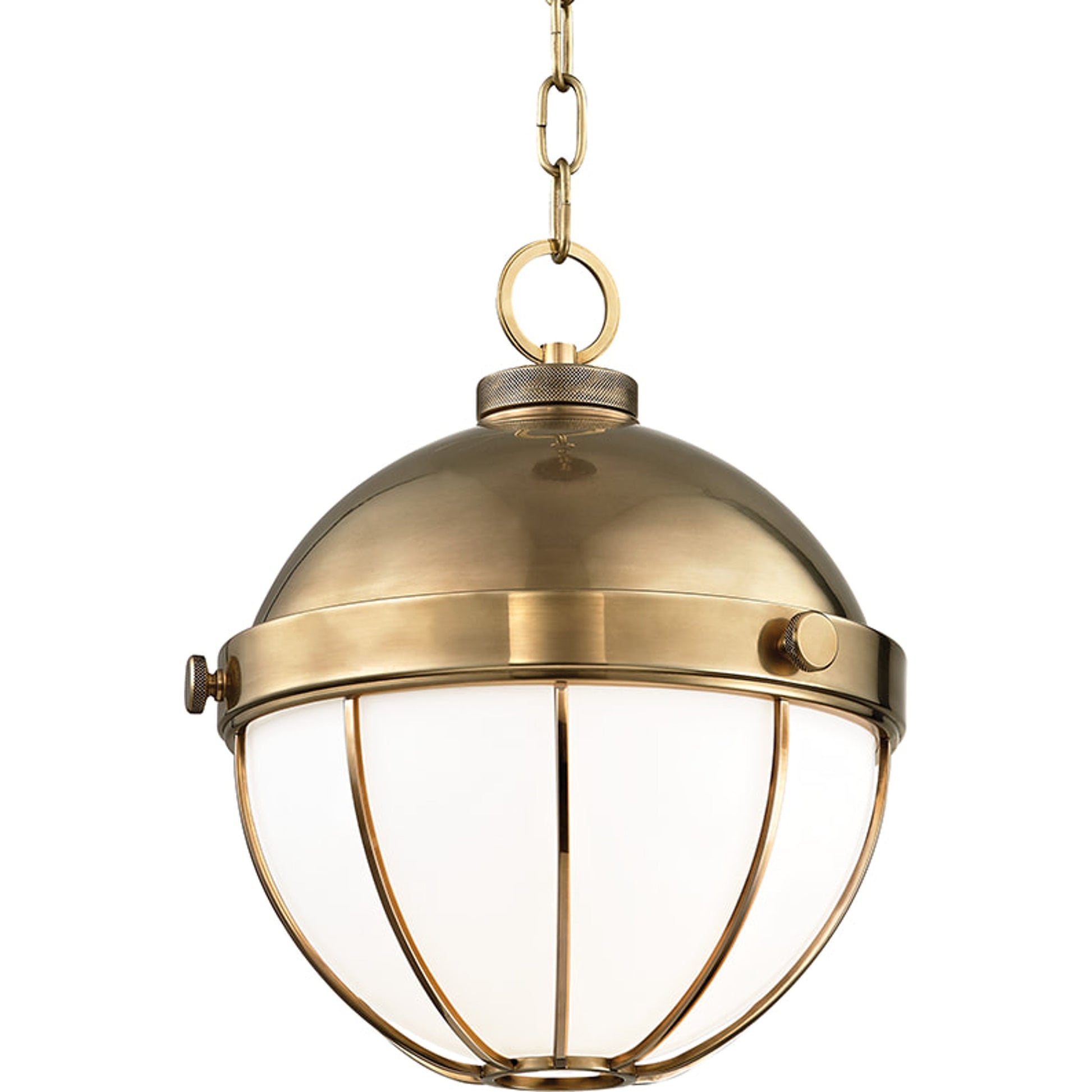 Sumner Pendant by Hudson Valley in old bronze. Made from brass in a modern style.