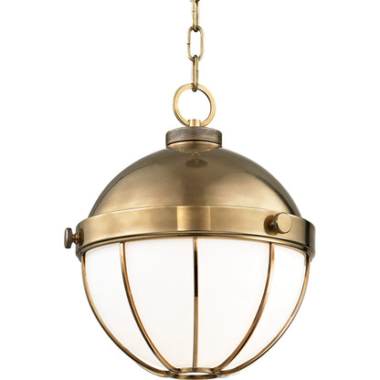 Sumner Pendant by Hudson Valley in old bronze. Made from brass in a modern style.