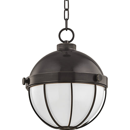 Sumner Pendant by Hudson Valley in old bronze. Made from brass in a modern style.
