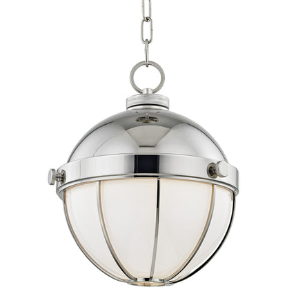 Sumner Pendant by Hudson Valley in old bronze. Made from brass in a modern style.