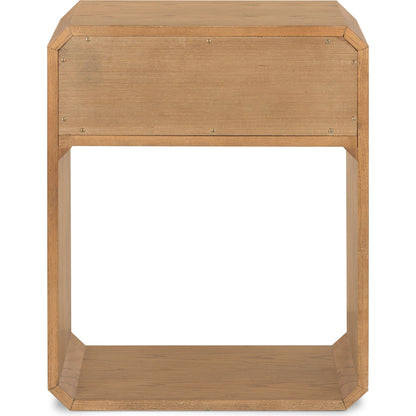 Caspian Nightstand by Four Hands. Made from ash veneer, resawn, iron in a eclectic & global style.