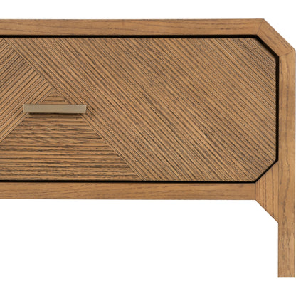 Caspian Nightstand by Four Hands. Made from ash veneer, resawn, iron in a eclectic & global style.