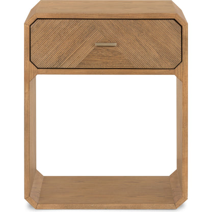 Caspian Nightstand by Four Hands. Made from ash veneer, resawn, iron in a eclectic & global style.