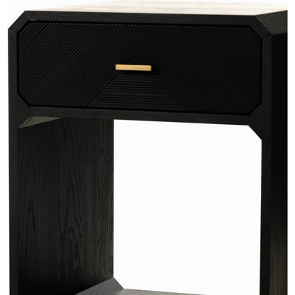 Caspian Nightstand by Four Hands. Made from ash veneer, resawn, iron in a eclectic & global style.
