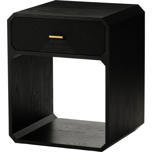 Caspian Nightstand by Four Hands. Made from ash veneer, resawn, iron in a eclectic & global style.