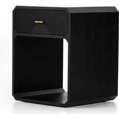 Caspian Nightstand by Four Hands. Made from ash veneer, resawn, iron in a eclectic & global style.