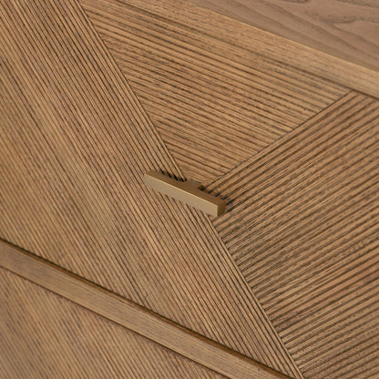 Caspian 6 Drawer Dresser by Four Hands. Made from ash veneer, resawn, iron in a eclectic & global style.