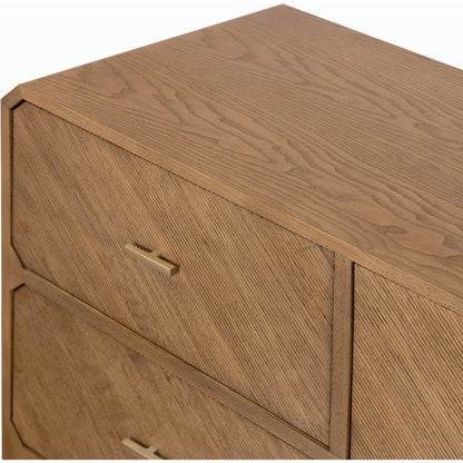 Caspian 6 Drawer Dresser by Four Hands. Made from ash veneer, resawn, iron in a eclectic & global style.
