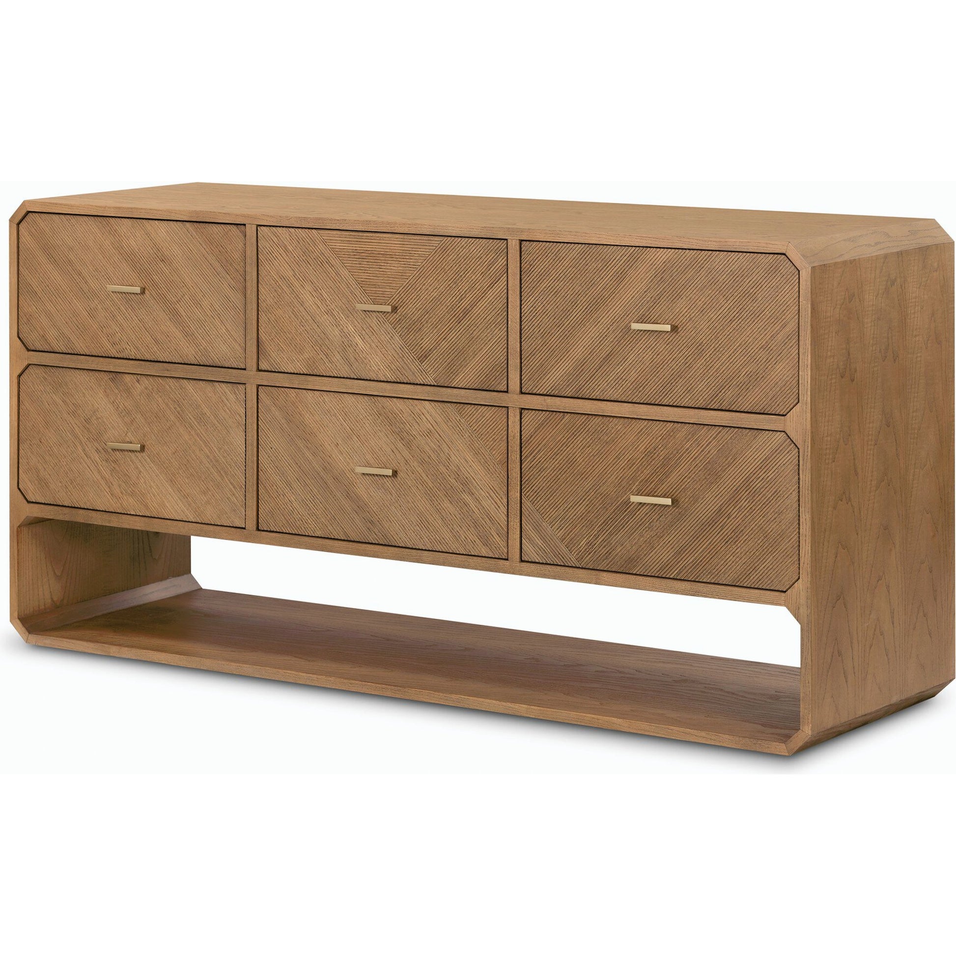 Caspian 6 Drawer Dresser by Four Hands. Made from ash veneer, resawn, iron in a eclectic & global style.