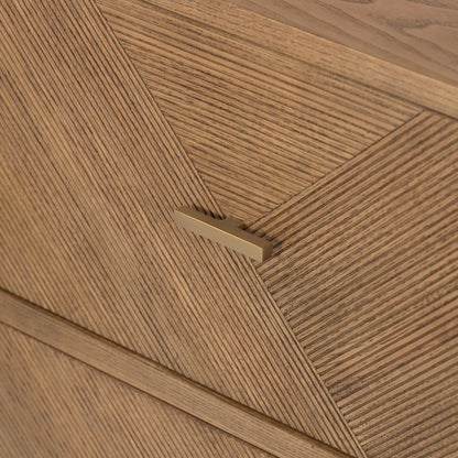 Caspian 6 Drawer Dresser by Four Hands. Made from ash veneer, resawn, iron in a eclectic & global style.