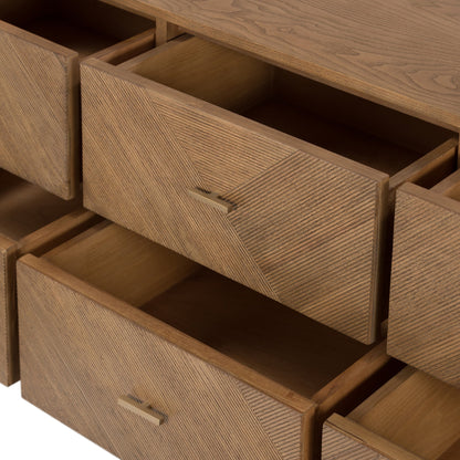 Caspian 6 Drawer Dresser by Four Hands. Made from ash veneer, resawn, iron in a eclectic & global style.