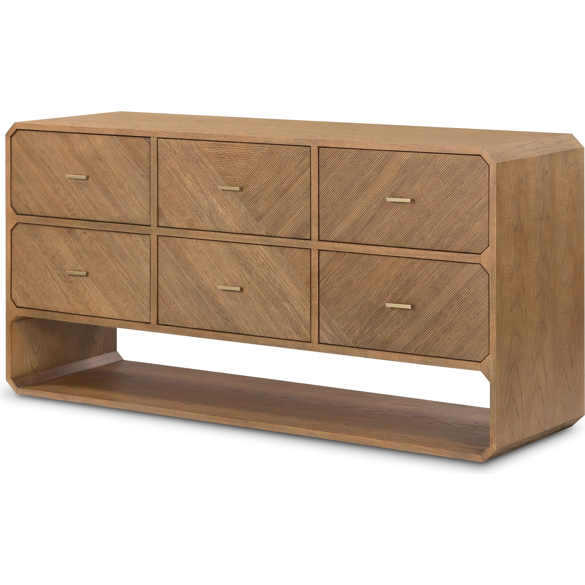 Caspian 6 Drawer Dresser by Four Hands. Made from ash veneer, resawn, iron in a eclectic & global style.