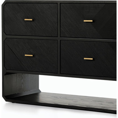 Caspian 6 Drawer Dresser by Four Hands. Made from ash veneer, resawn, iron in a eclectic & global style.