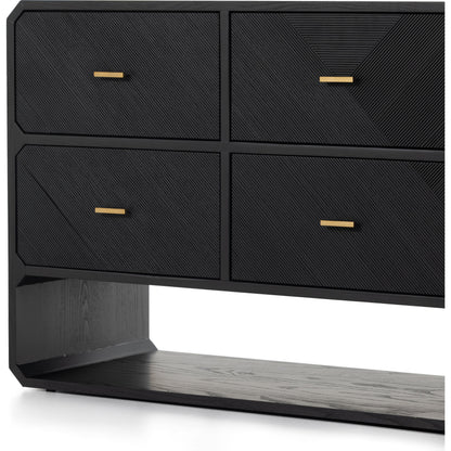 Caspian 6 Drawer Dresser by Four Hands. Made from ash veneer, resawn, iron in a eclectic & global style.