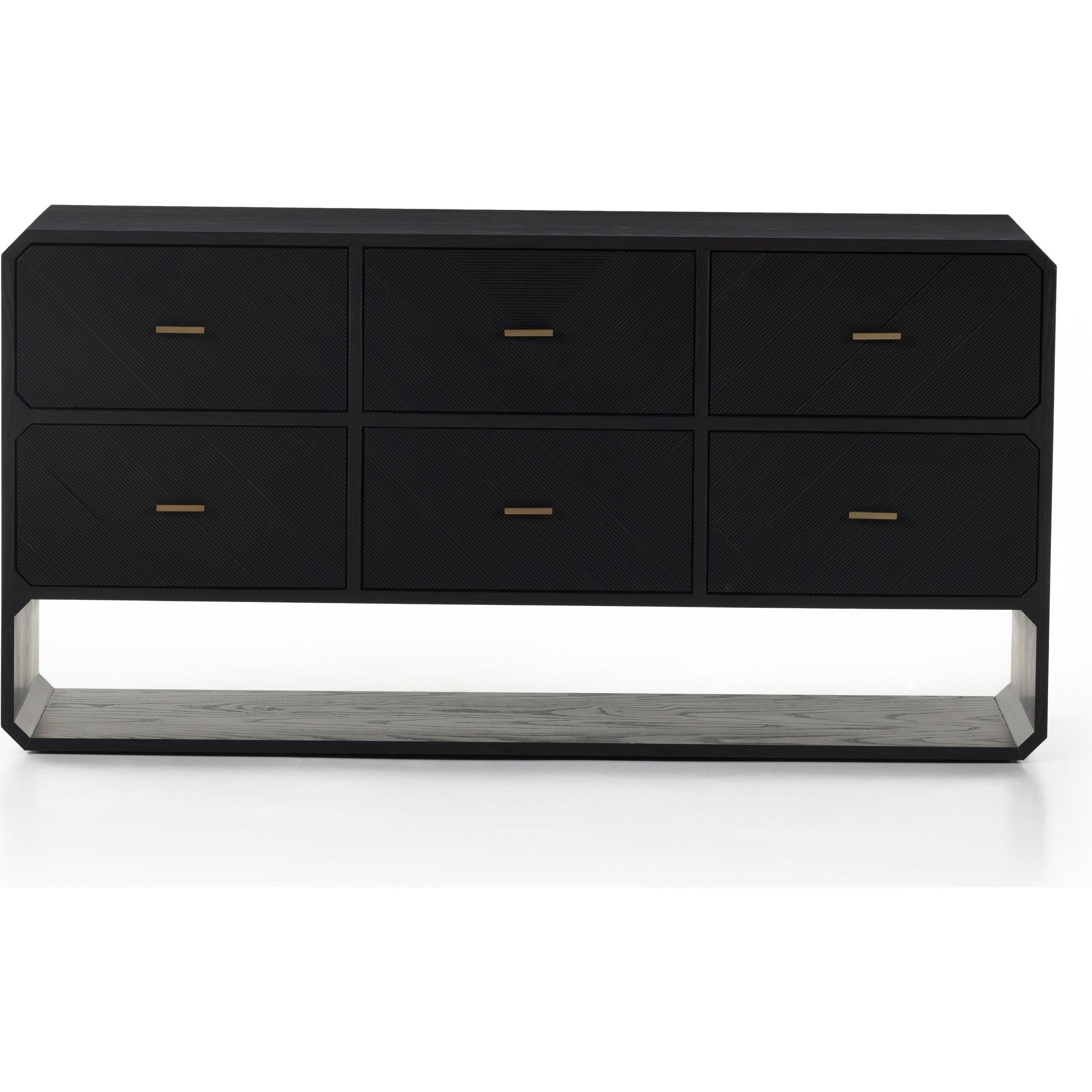Caspian 6 Drawer Dresser by Four Hands. Made from ash veneer, resawn, iron in a eclectic & global style.