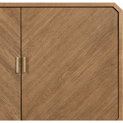 Caspian Sideboard by Four Hands. Made from ash veneer, resawn, iron in a eclectic & global style.