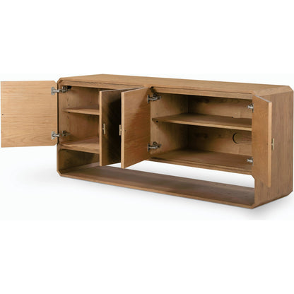 Caspian Sideboard by Four Hands. Made from ash veneer, resawn, iron in a eclectic & global style.