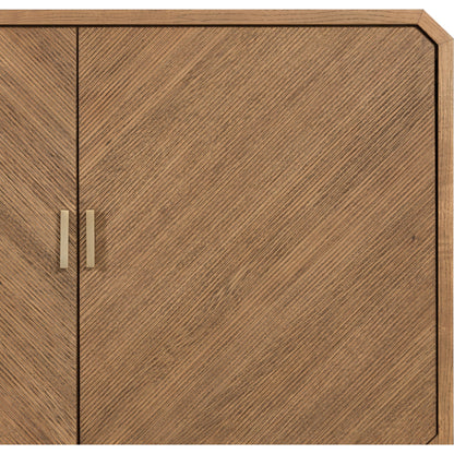 Caspian Sideboard by Four Hands. Made from ash veneer, resawn, iron in a eclectic & global style.