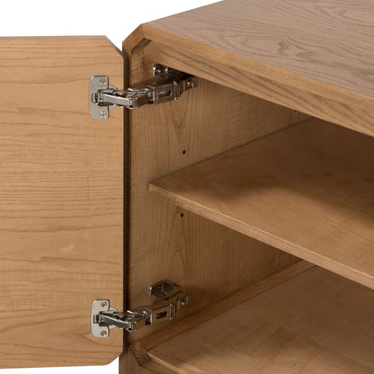 Caspian Sideboard by Four Hands. Made from ash veneer, resawn, iron in a eclectic & global style.