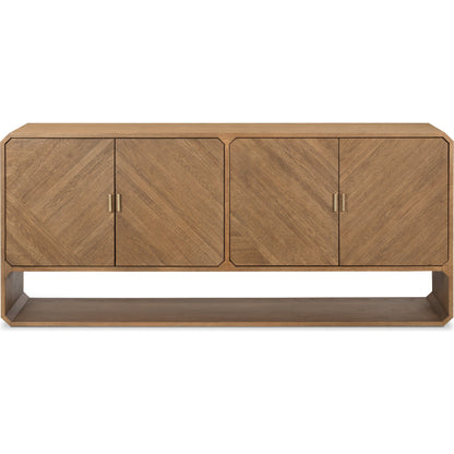 Caspian Sideboard by Four Hands. Made from ash veneer, resawn, iron in a eclectic & global style.