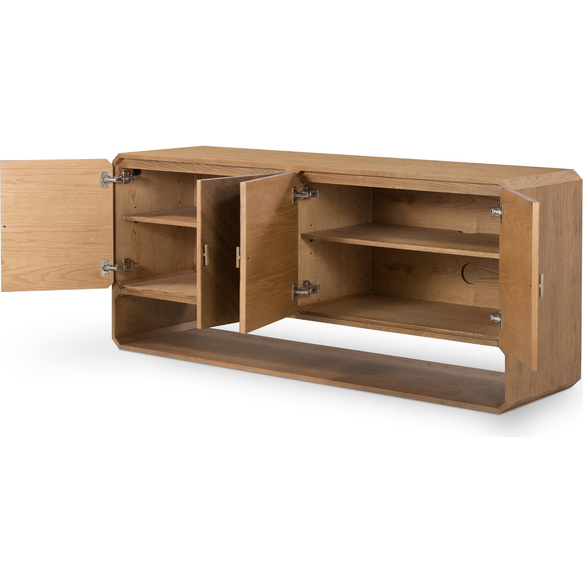 Caspian Sideboard by Four Hands. Made from ash veneer, resawn, iron in a eclectic & global style.