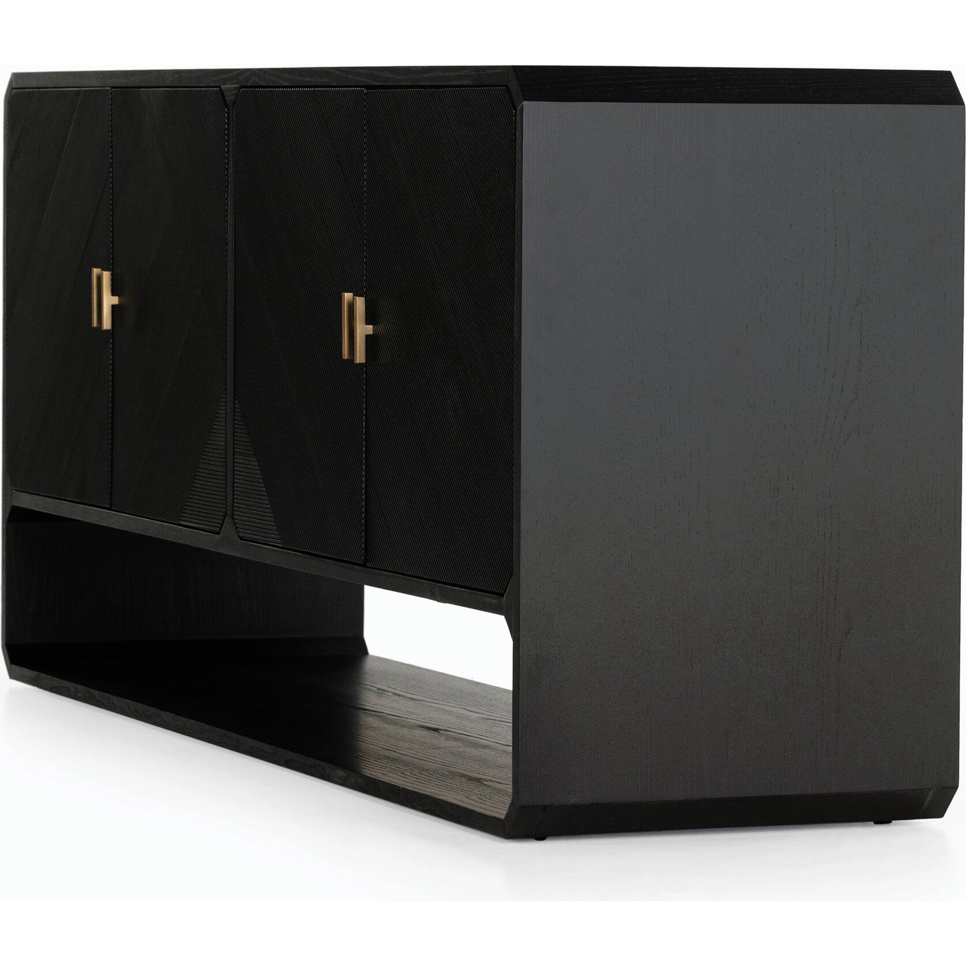 Caspian Sideboard by Four Hands. Made from ash veneer, resawn, iron in a eclectic & global style.