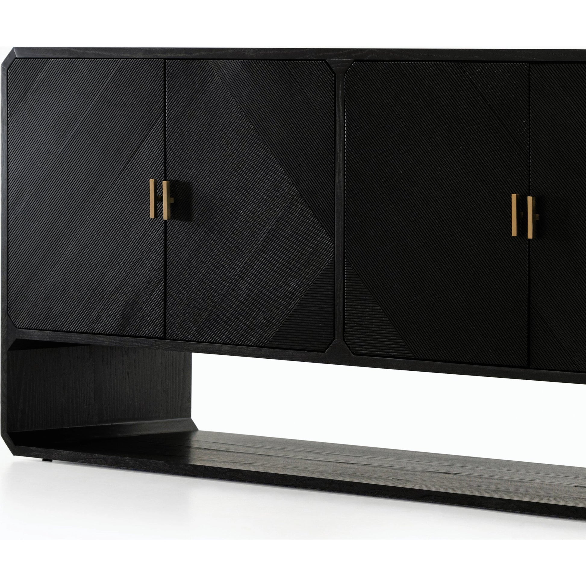 Caspian Sideboard by Four Hands. Made from ash veneer, resawn, iron in a eclectic & global style.