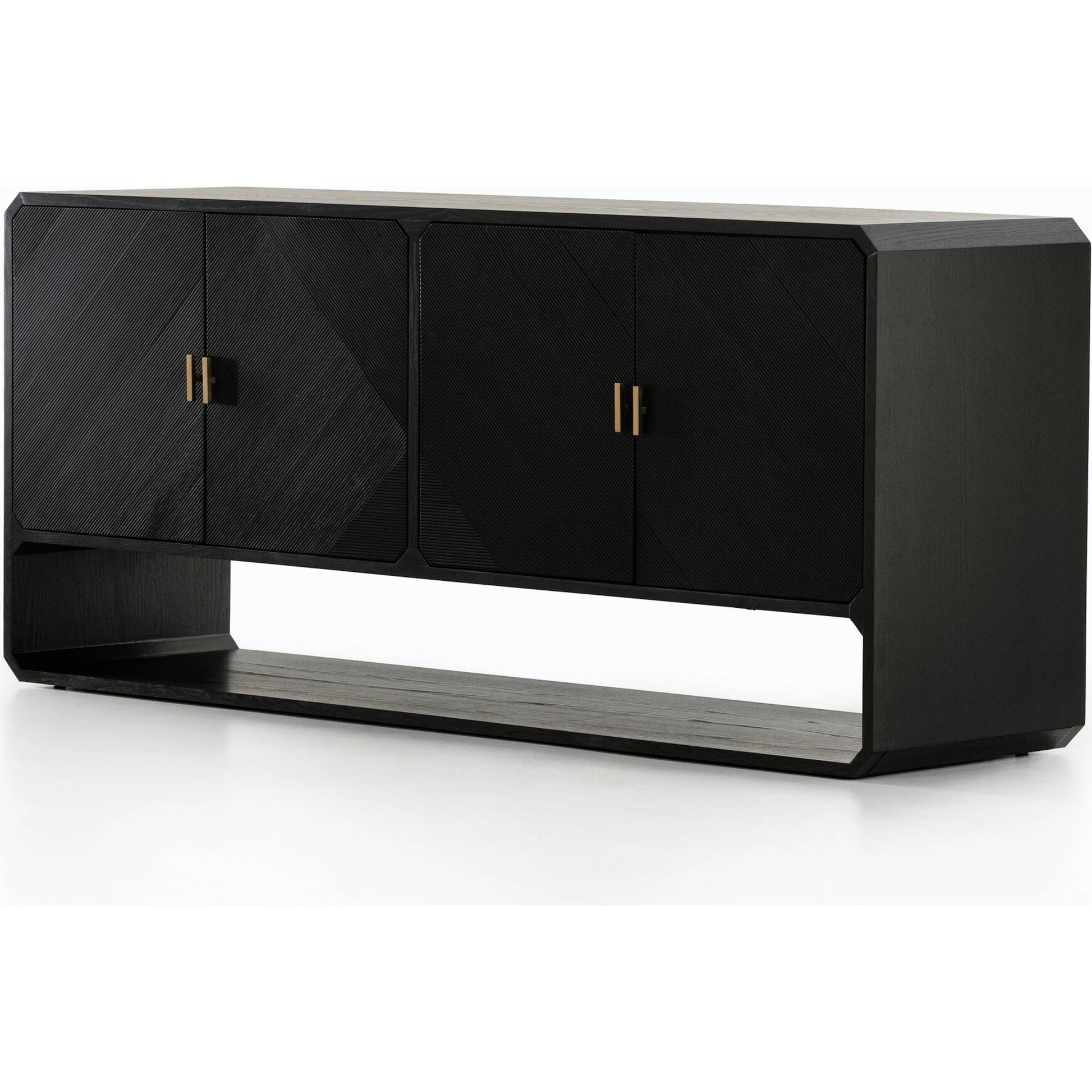 Caspian Sideboard by Four Hands. Made from ash veneer, resawn, iron in a eclectic & global style.