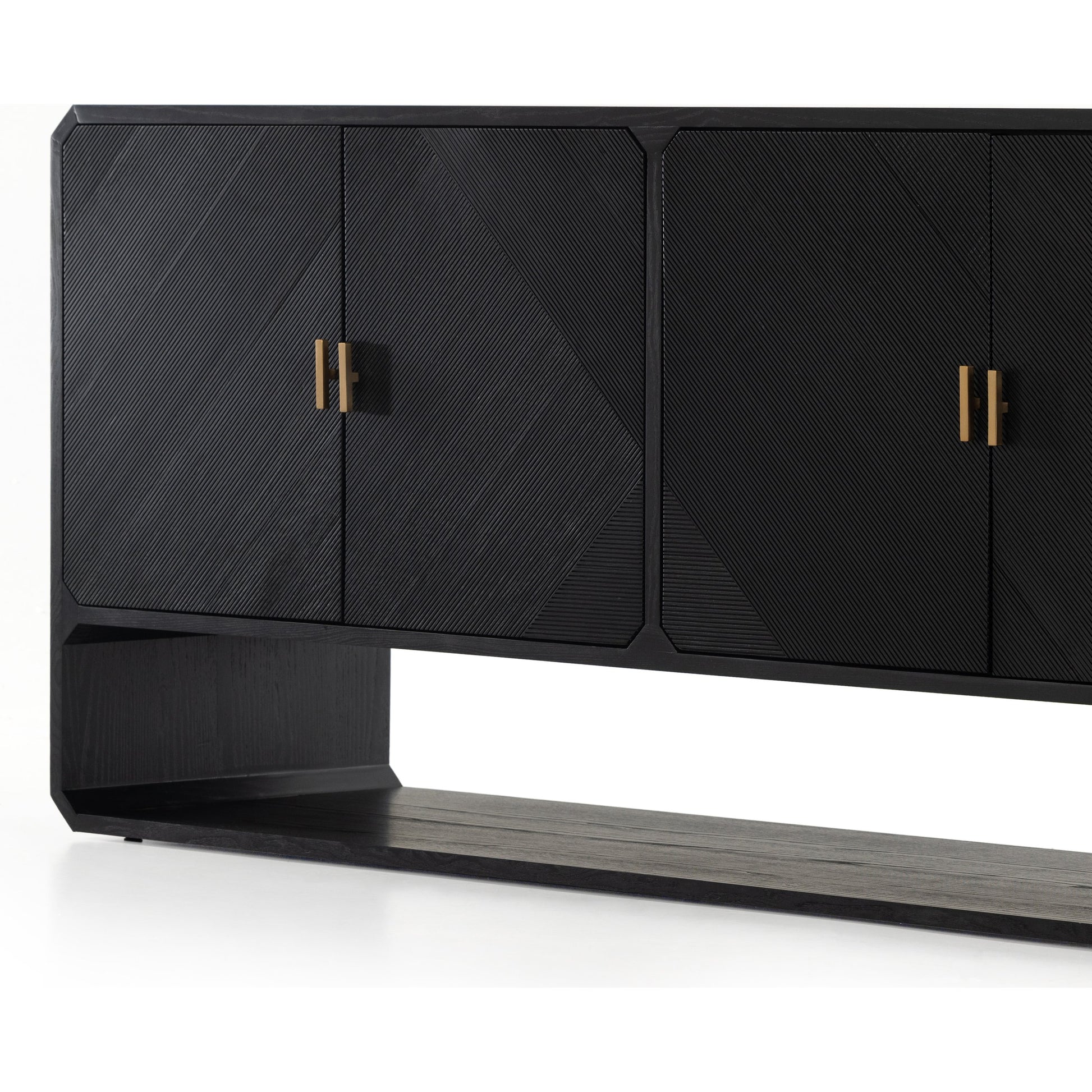 Caspian Sideboard by Four Hands. Made from ash veneer, resawn, iron in a eclectic & global style.